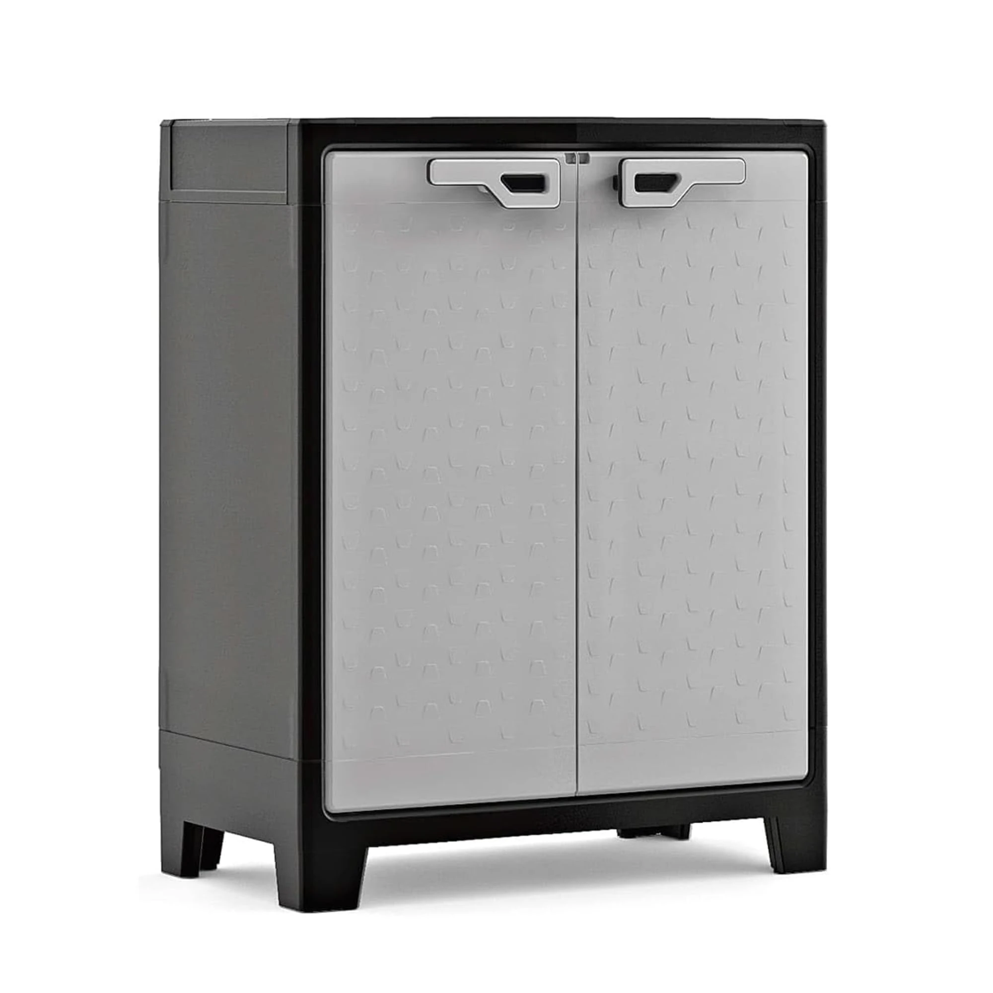 Keter Titan Low Indoor Garage Utility Multi purpose Cabinet - Black-Grey