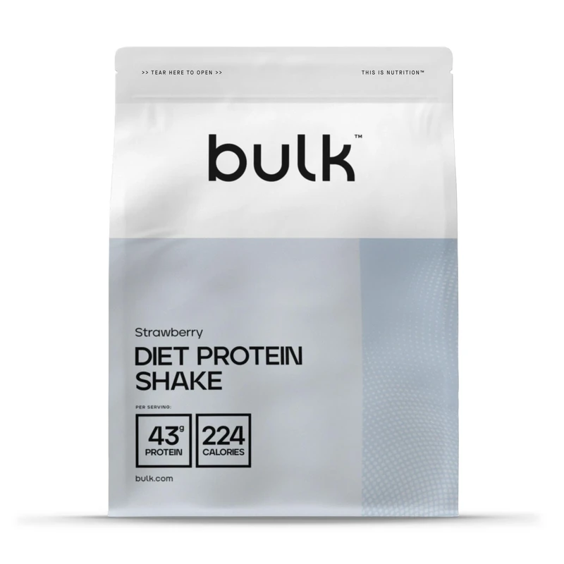 Bulk Diet Protein Shake, Whey, Glucomannan, Low Calorie, Low Carb, High Protein, Strawberry, 2.5 kg, 41 Servings, Packaging May Vary