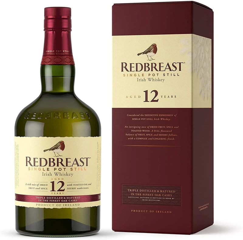 Redbreast 12 Year Old Cask Strength Single Pot Still Irish Whiskey, 70cl, 57.5% ABV - Signature Taste at Cask Strength, Rich Fruit & Oak Maturation, Spiced Finish, Gold Winning Irish Whiskey