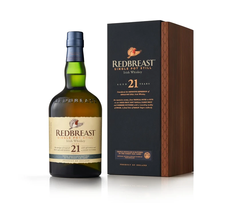 Redbreast 21 Year Old Single Pot Still Irish Whiskey, 70cl, 46% ABV – Sherry & Bourbon Barrel Maturation, Deep Fruit, Oak Spice & Long Elegant Finish, Gold Winning Irish Whiskey