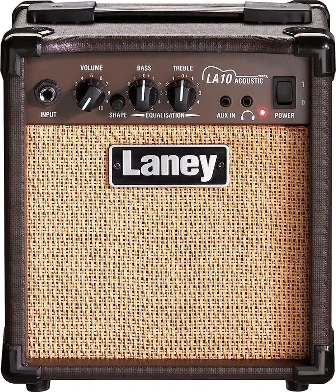 Laney LA10 Acoustic Guitar Amp – 10W Compact Amplifier with Shape Switch, AUX Input, Headphone Socket, 5” Custom Speaker – Perfect for Practice, Songwriting & Home Use