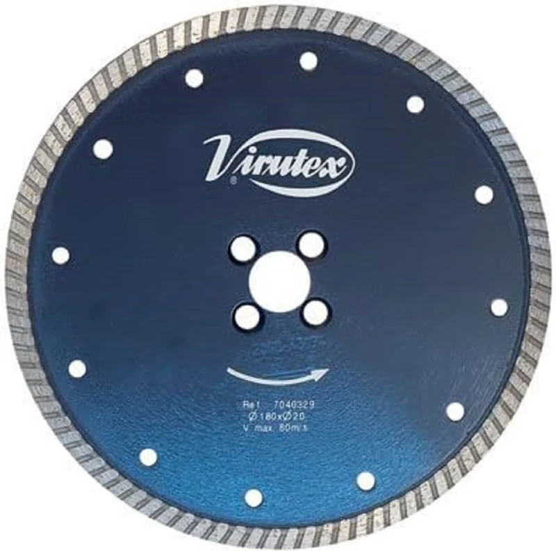 Virutex Industrial Black Diamond Saw Blade D.180 1.6mm Stone, Marble, Ceramic