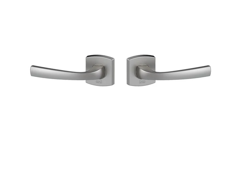 Vachette assa abloy Muze Handle on Rosette Chrome Velour - Cane Spout - Cow
