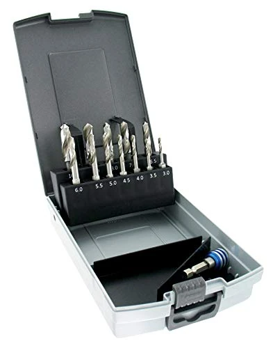 TIVOLY 11437070001 Set of 12 HSS Drill Bits 6.35mm Shank Fhx12 Hexa, Contains Diameter 3 to 7 mm per 1/2+8+9+10 mm