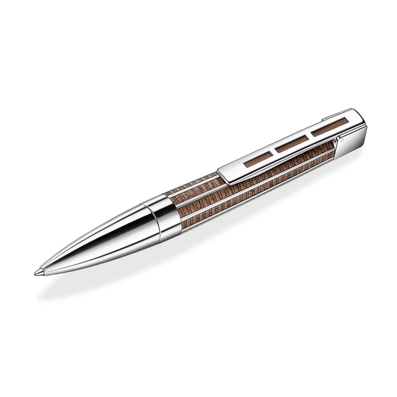 Staedtler J.S. Princeps 9PT320M-9 Twist Ballpoint Pen, European Black Walnut, M, Black, Pack of 1