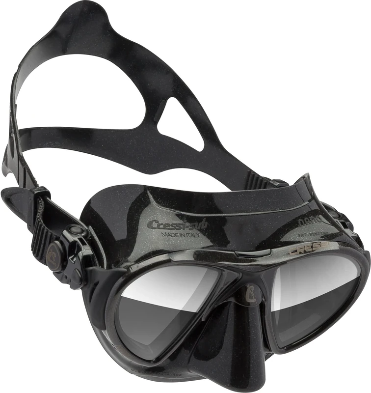 Cressi Nano Compact Low Volume Scuba-Freediving-Snorkeling Mask (Made in Italy), Black HD Mirrored Lens