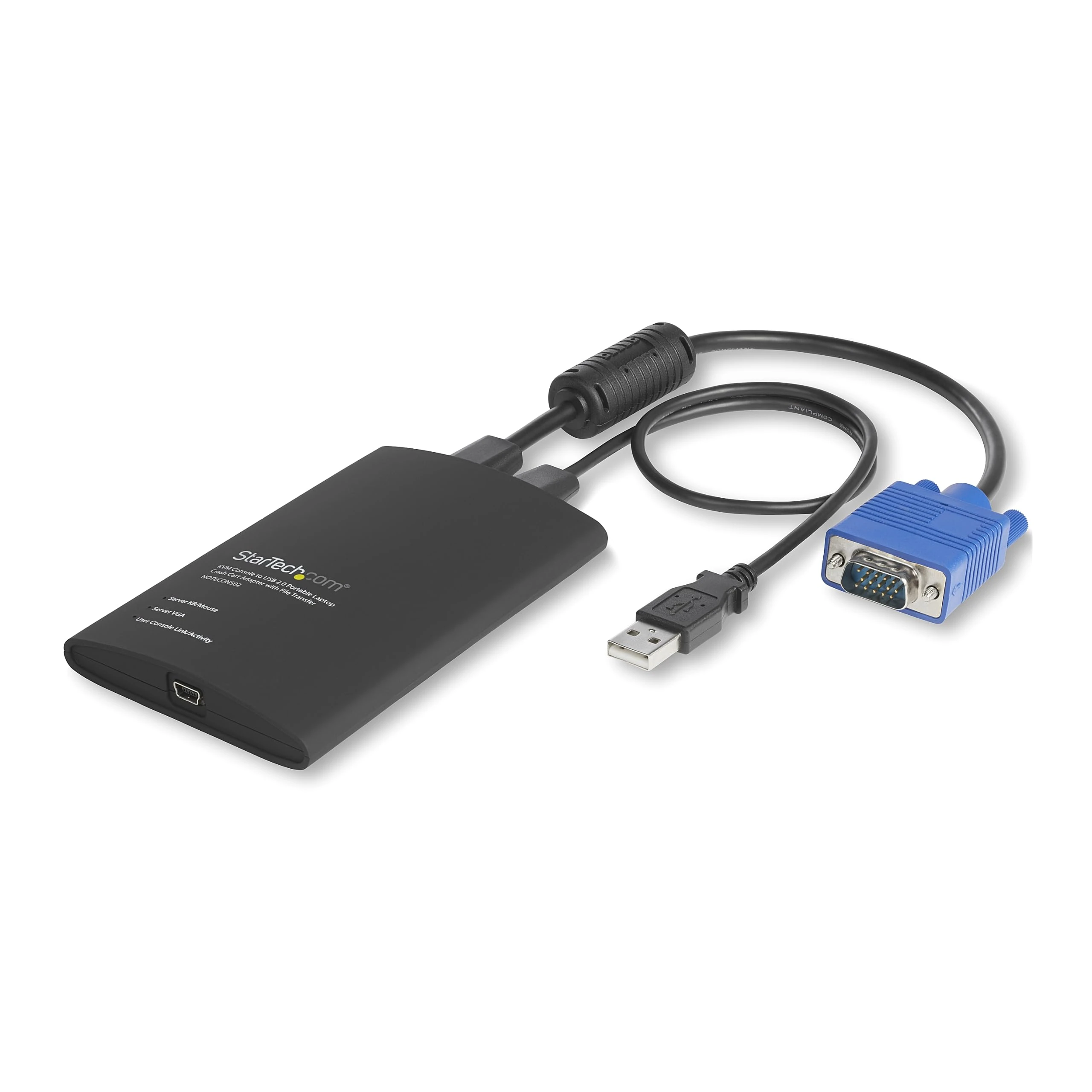 StarTech.com Portable Laptop Crash Cart Adapter, USB,VGA KVM Console, File Transfer and Video Capture, Windows,Linux,MacOS, TAA