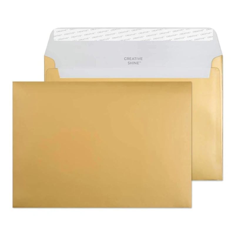 Blake Creative Shine C5 162 x 229 mm 130 gsm Peel & Seal Wallet Envelopes (313) Metallic Gold - Pack of 500