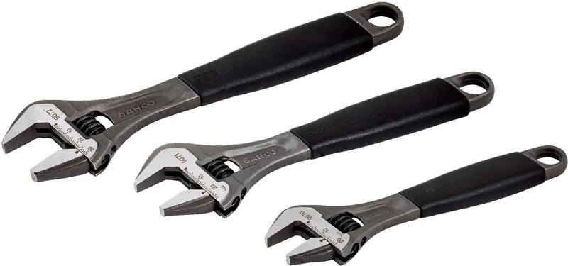 Bacho Alloy Steel Metric Adjustable Wrench Set (Pack of 3)