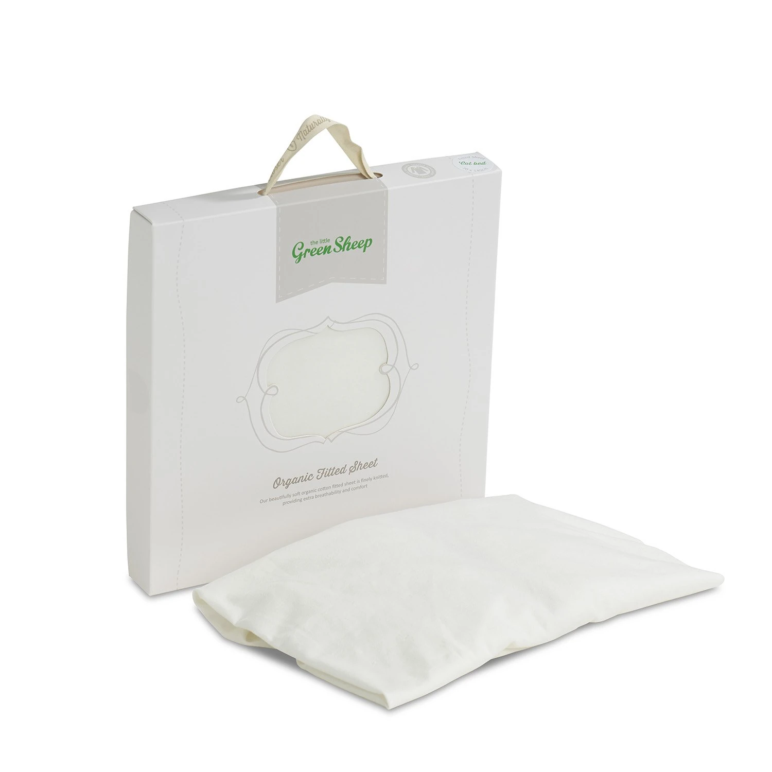 The Little Green Sheep Organic Cotton Cot Fitted Sheet, Soft Jersey Sheet, 60x120cm, White