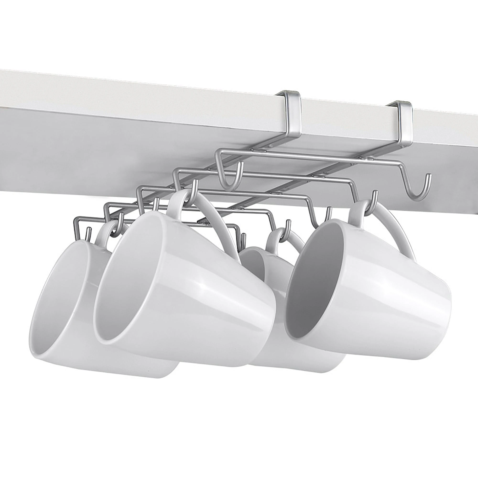 Metaltex Shelf cup holder, polythermic coated, silver, SpiderMug