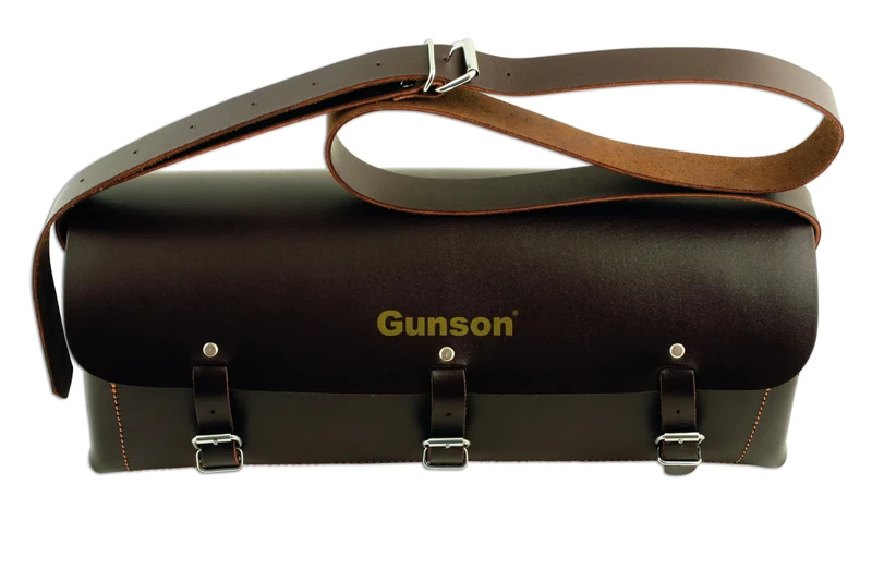 Gunson 77127 Classic Leather Tool Bag, Black,Brown,Silver - Image 1