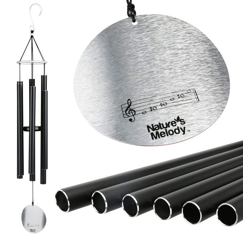 Nature's Melody AT36BK 36-inch Aureole Tunes Windchime - Black
