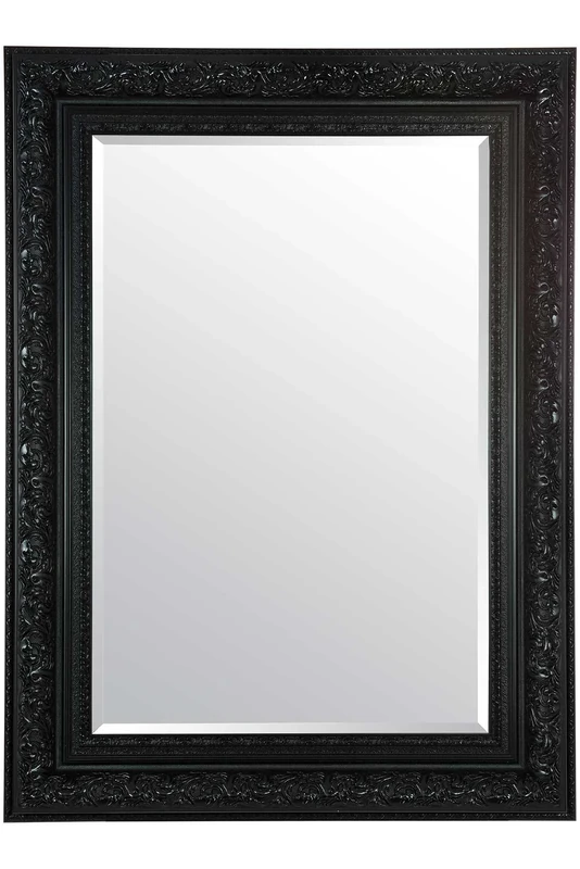 3ft10 x 2ft10 (117x87cm) Antique Style Black Wall Mirror Rectangle Wall Mounted
