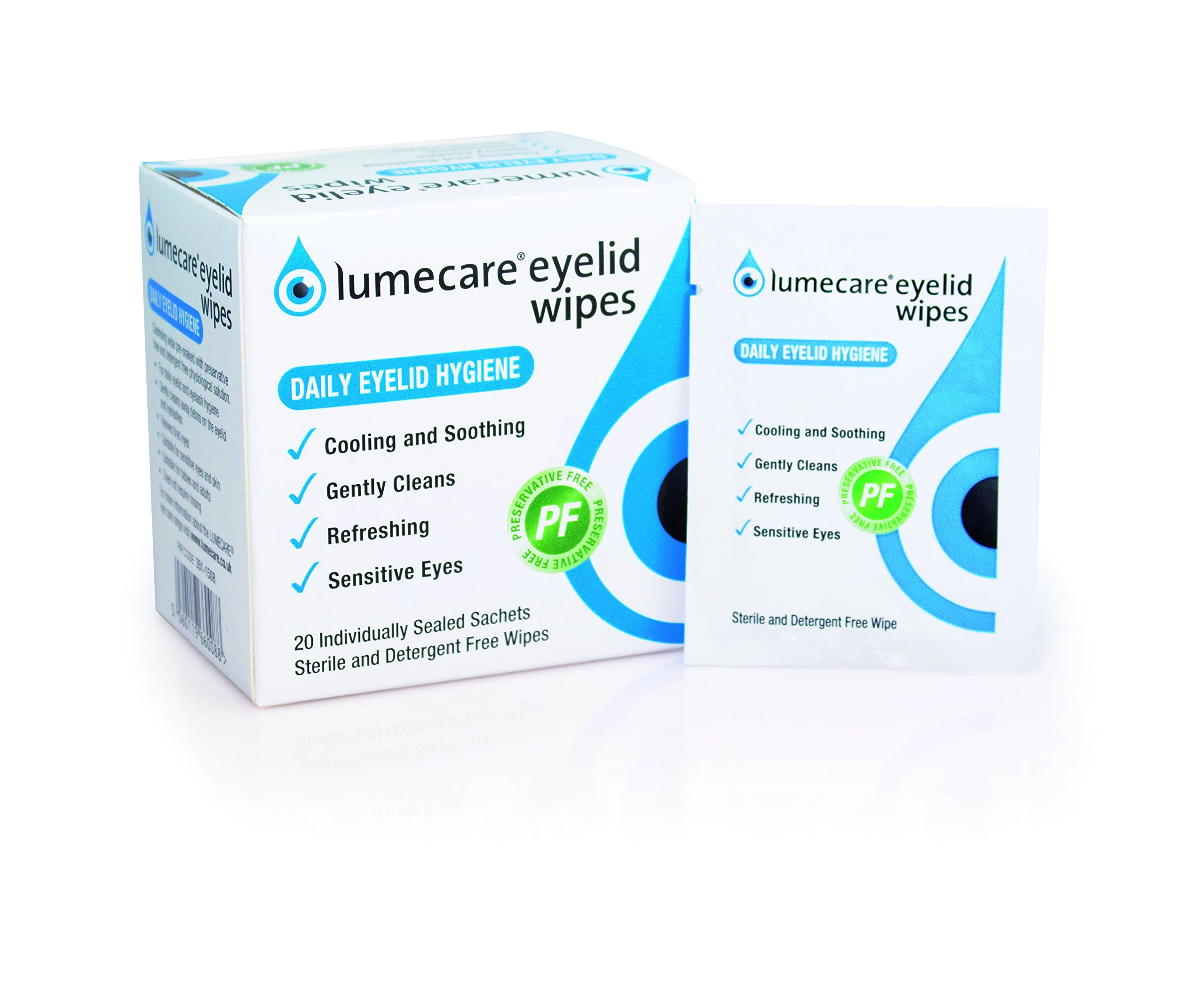 Lumecare Eyelid Wipes, 5 Packs of 20
