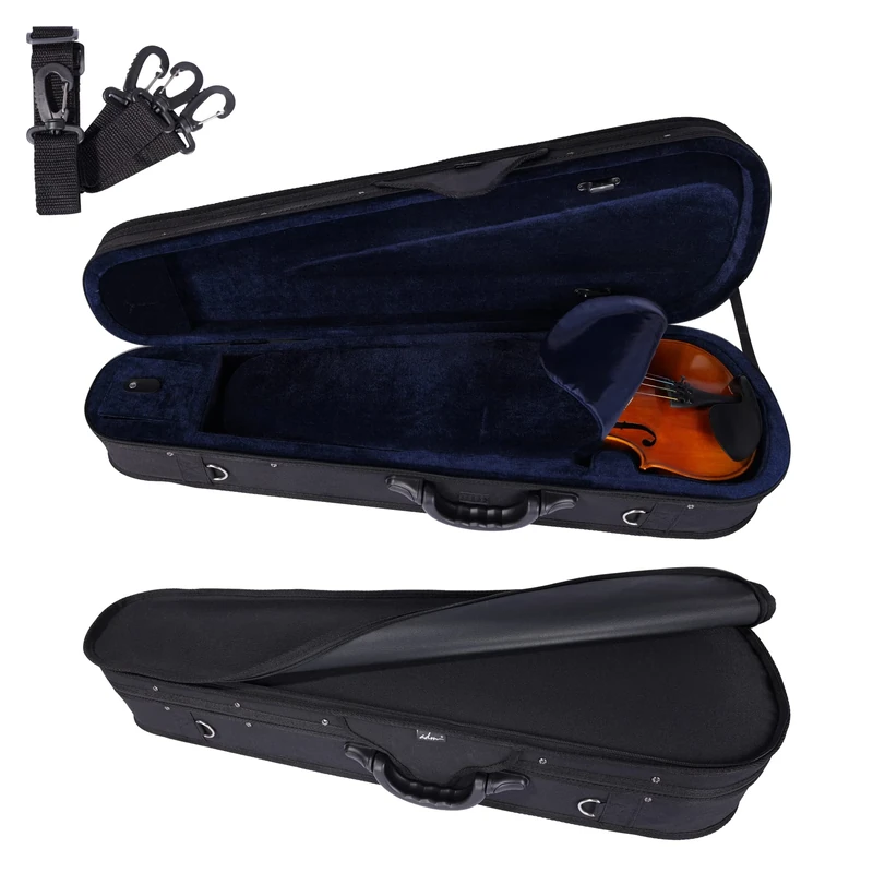 ADM 4/4 Full Size Basic Professional Triangular Shape Super Light Suspension Violin Hard Case