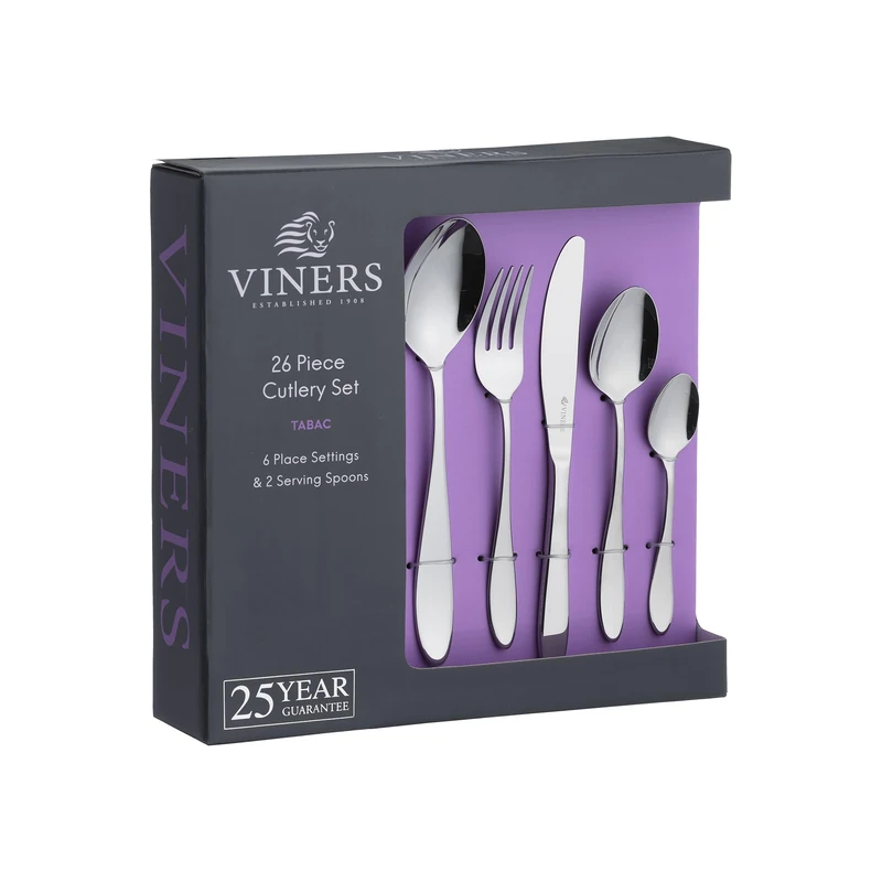 Viners Tabac 18/0 Stainless Steel 26 Piece Cutlery Set