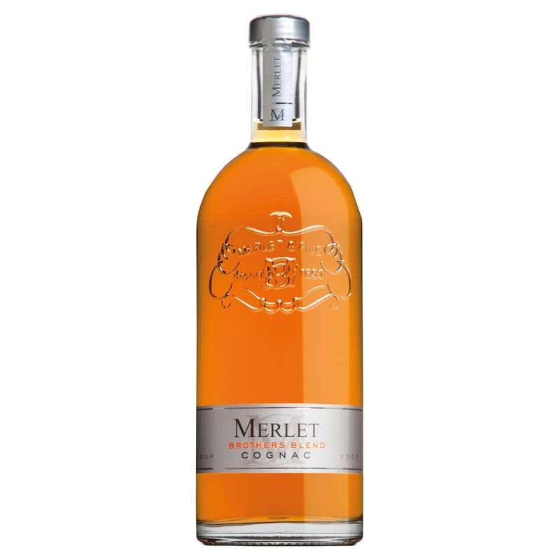 Merlet & Fils Brothers Blend VSOP Cognac, Premium Family French Brandy, Fins Bois-Led Blend Aged at Least 4 Years, 70 cl, Smooth Stone-Fruit and Vanilla Style for Sipping, and Gifting
