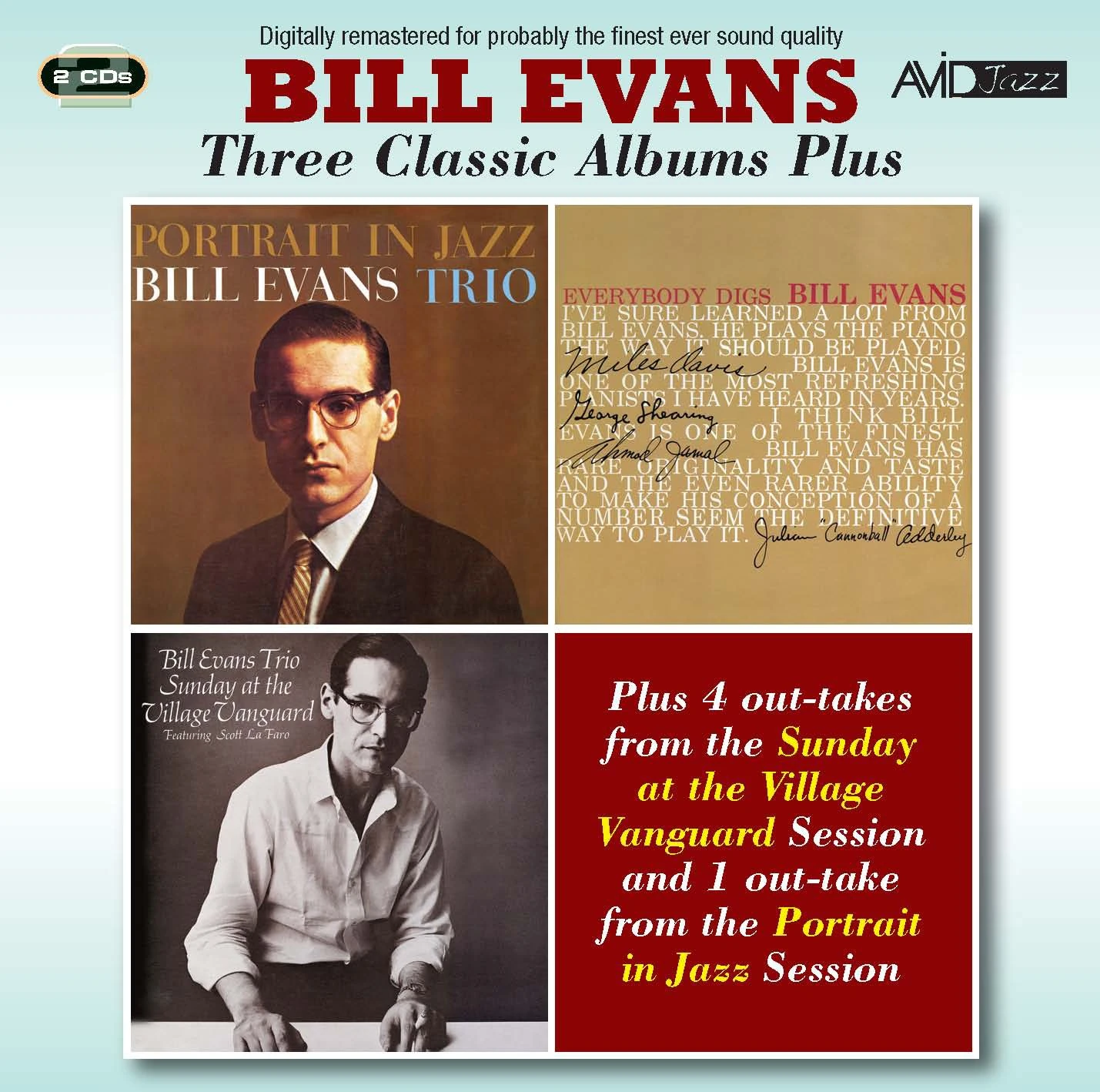 Three Classic Albums Plus (Portrait In Jazz / Everybody Digs Bill Evans / Sunday At The Village Vanguard)