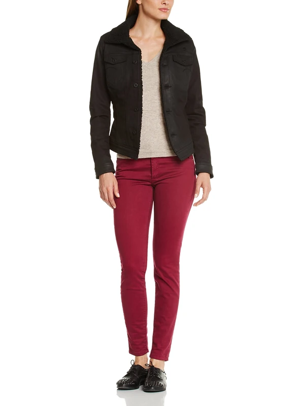 G-STAR RAW Women's arc tddy JKT wn Jacket, Black (Cobler Smash), Small