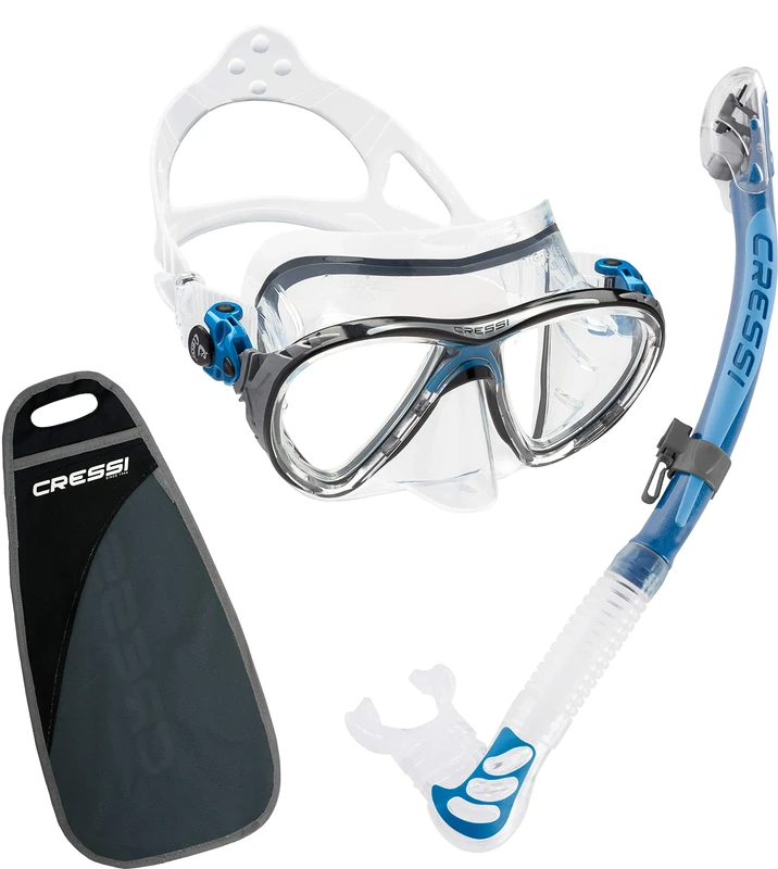 CRESSI Big Eyes Evolution & Alpha Ultra Dry, clear/blue