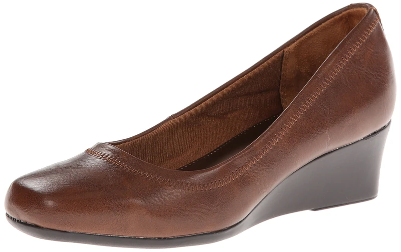 LifeStride Women's Groovy Wedge Pump, Darktan, Size 7.5 US / 5.5 UK US