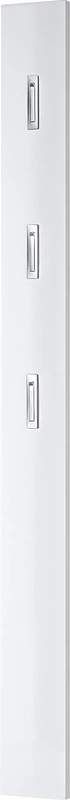 Germania Coat Rack Panel 3255, with fold-out coat hooks, in White High Gloss, 15 x 170 x 4 cm (WxHxD), 3255-84