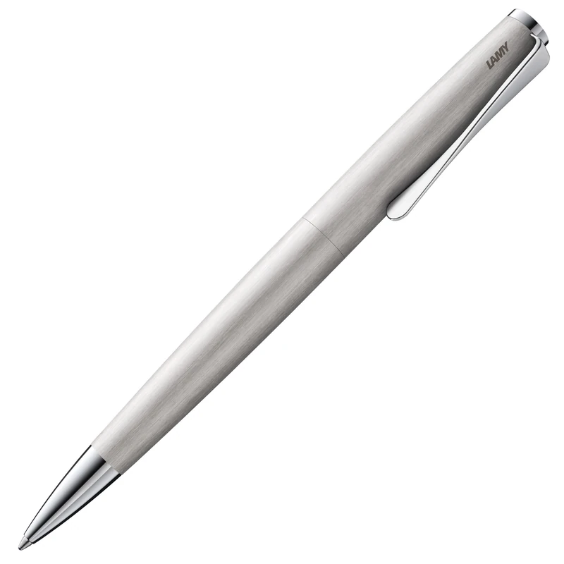 Lamy studio brushed - ballpoint pen in elegant stainless steel casing - with propeller-shaped clip - incl. giant refill M 16 in line width M in black - Image 1