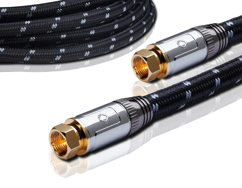 Oehlbach XXL Ultra S 1.2m Coaxial Cable for HDTV, 4k UHD TVs, Satellite & Sky Receivers
