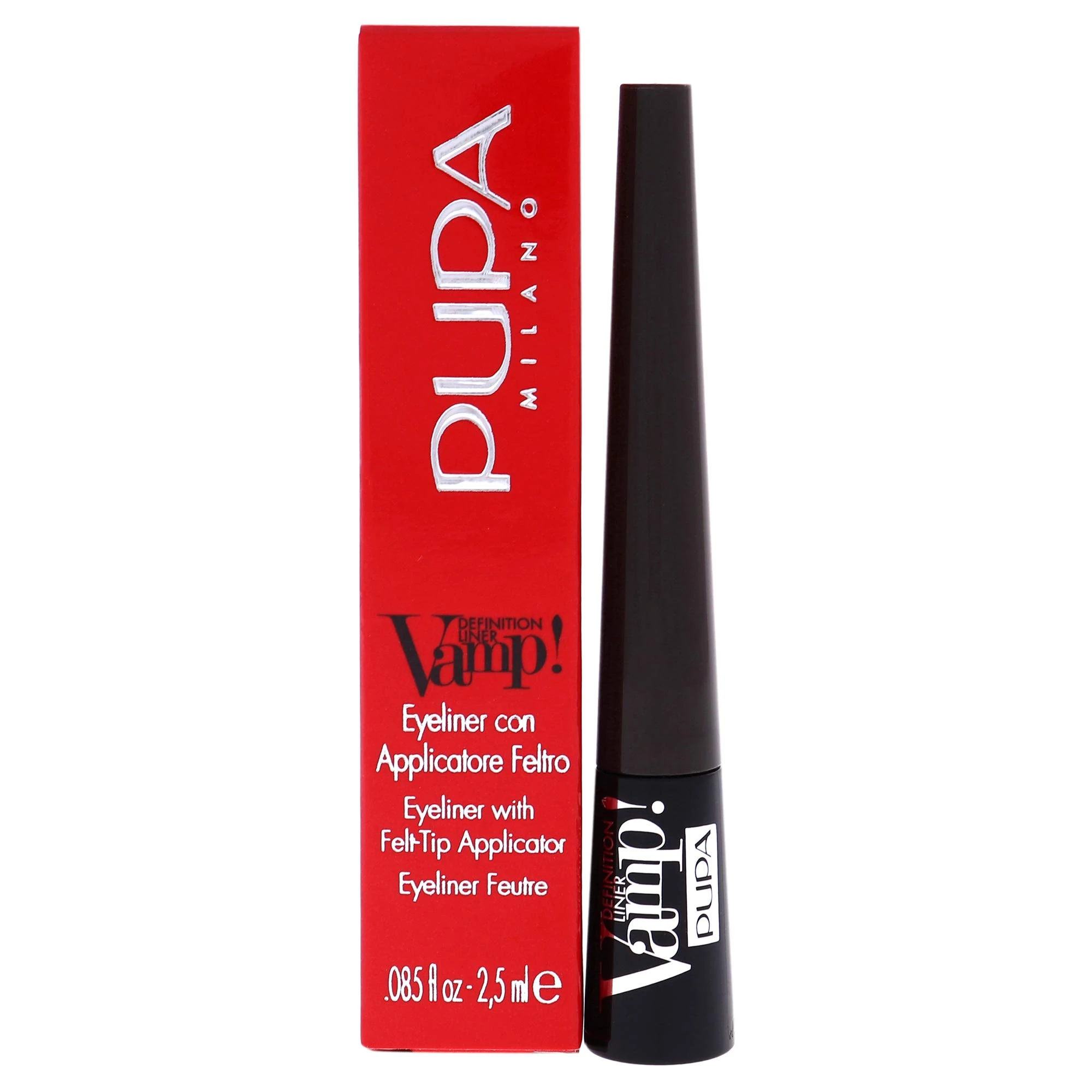 PUPA Milano VAMP! Definition Liner Eye liner with Felt-Tip Applicator, Brown Matt 2.5ml