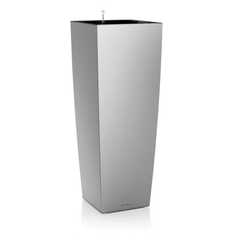 LECHUZA CUBICO Alto Premium 40 metallic silver 18238