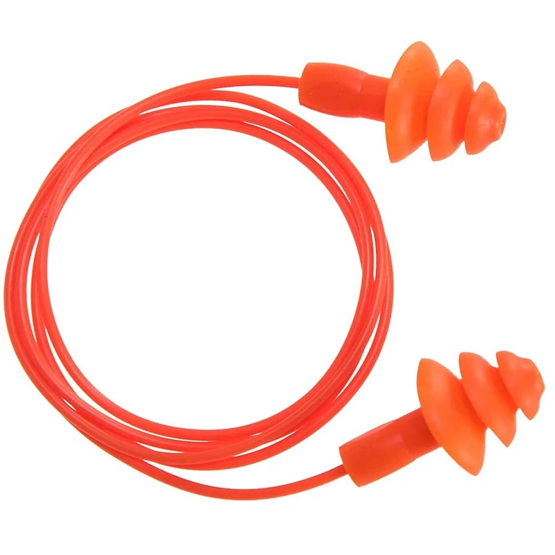 Portwest Reusable Corded TPR Ear Plug (50 pairs), Color:Orange,Size:One Size,EP04ORR