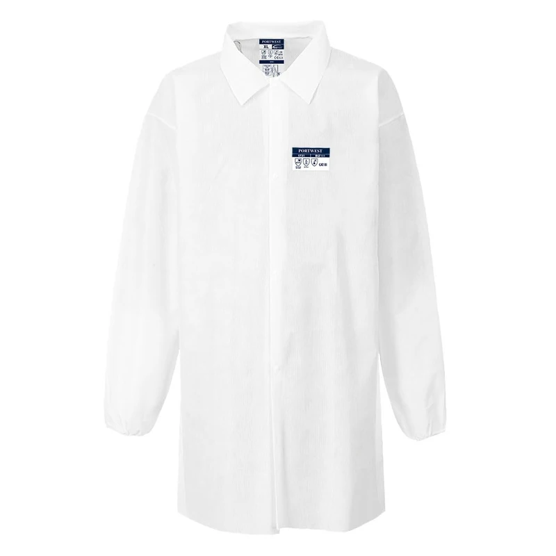 Portwest BizTex SMS Coat Type PB [6], Color: White, Size: L, ST31WHRL