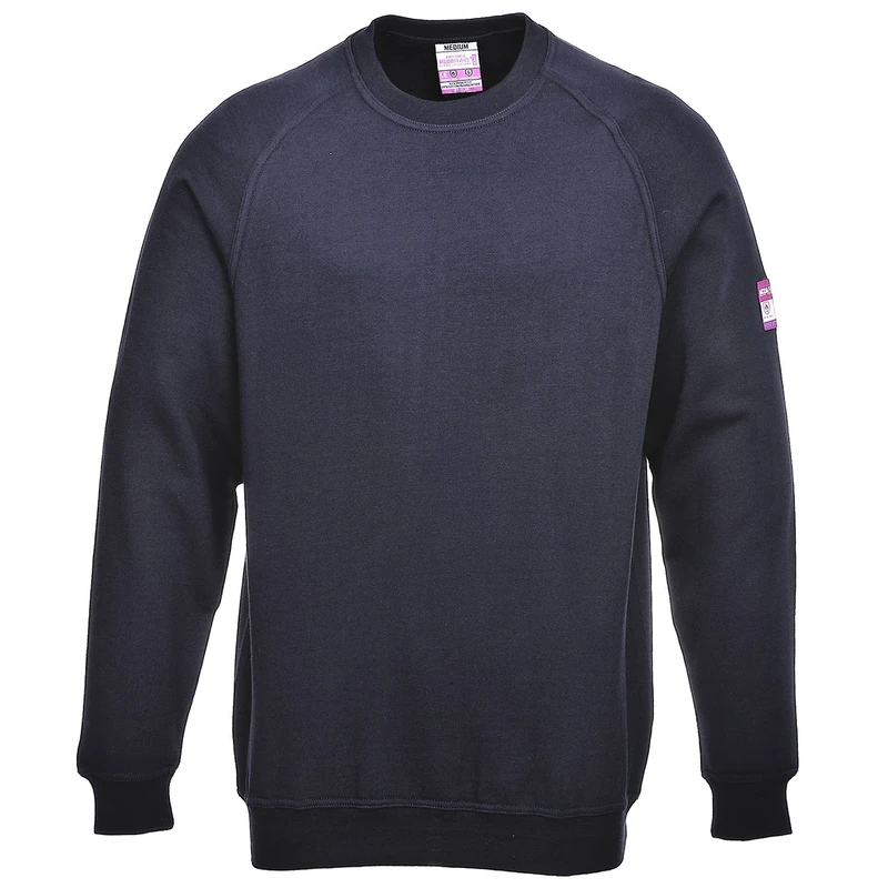 Portwest FR12NARS FR Anti-Static Long Sleeve Sweatshirt, Small, Navy