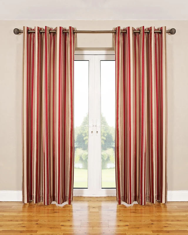 ScatterBox 168 x 137 cm Amoure Curtains, Red and Taupe - Image 1