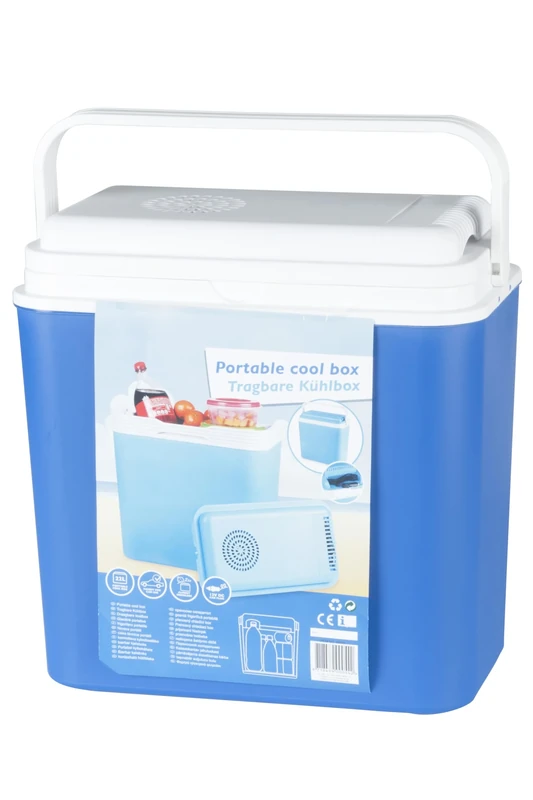 All Ride - Electric cooling box - 22 L capacity - 12V Car Plug, blue-white