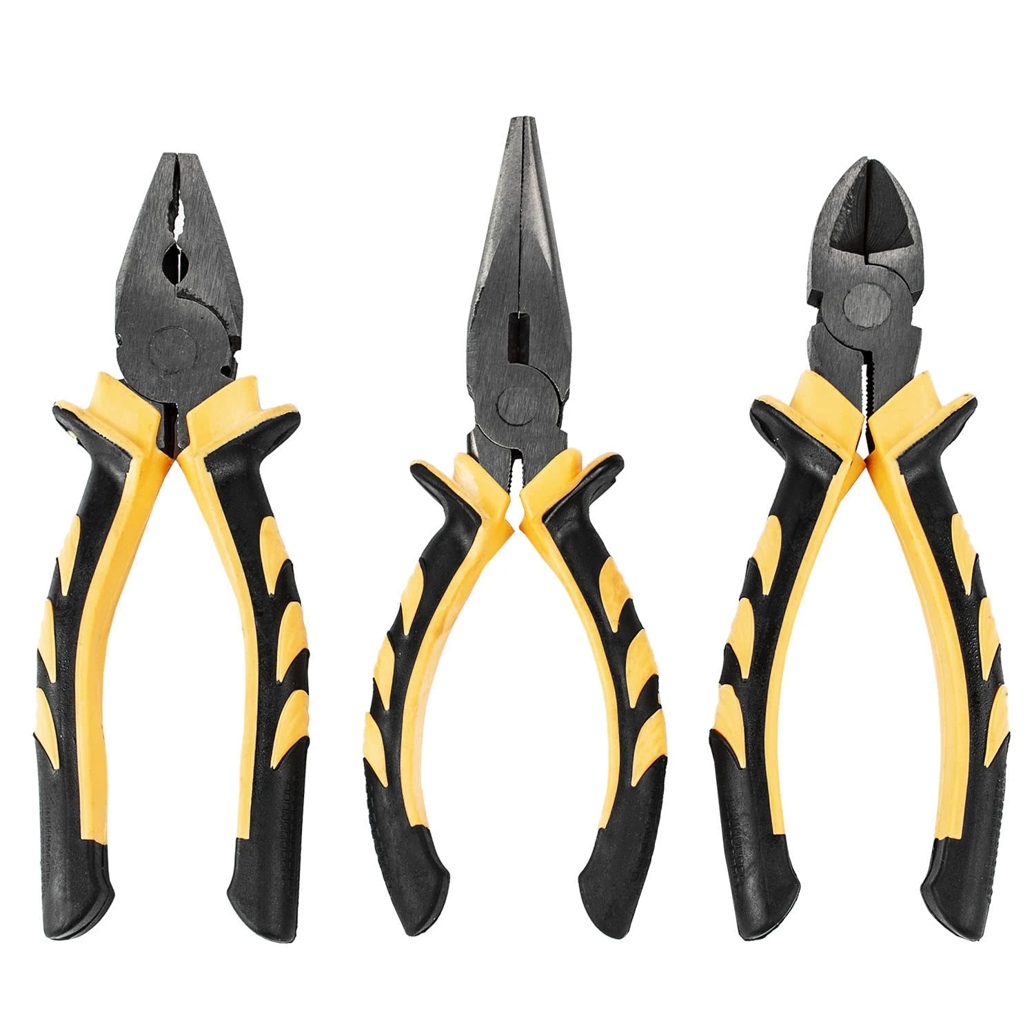 Tekbox 3 Piece Heavy-Duty Pliers Set / 160mm Snips Combination Plier Hand Tool