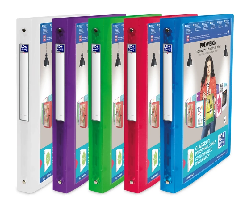 Elba Polyvision 100211066 Binder Polypropylene 8/10 Spine 3 cm Assorted Colours Pack of 18