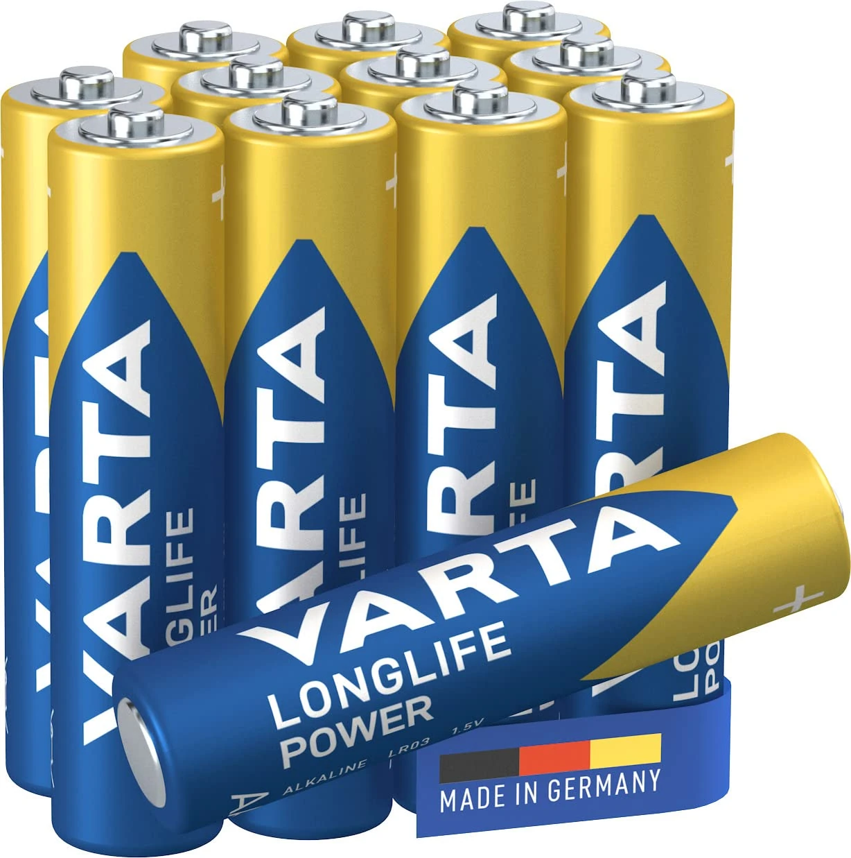 VARTA Longlife Power AAA Micro LR03 Alkaline Battery (12-Pack) - Made in Germany - Ideal for Toys, Torches, Controllers and Other Battery-Powered Devices