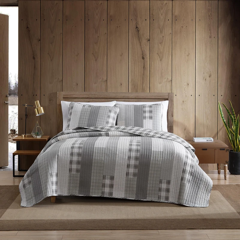 Eddie Bauer King, Cotton, Grey/Ivory