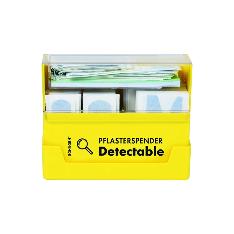 Söhngen Detectable Plaster Dispenser (Filled Dispenser, Includes 130 Plasters in Various Sizes, Plaster Box)