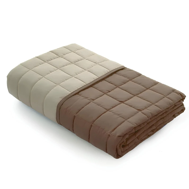 Caleffi - Quilted Bedspread Modern Solid Colour Double Mocha