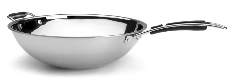 Lacor 53836 Tri-Metal Wok, 36 cm, Silver