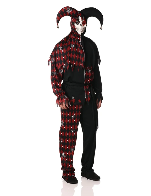 California Costumes Men's Sinister Jester Adult-Sized Costume, Black, Large - Image 1