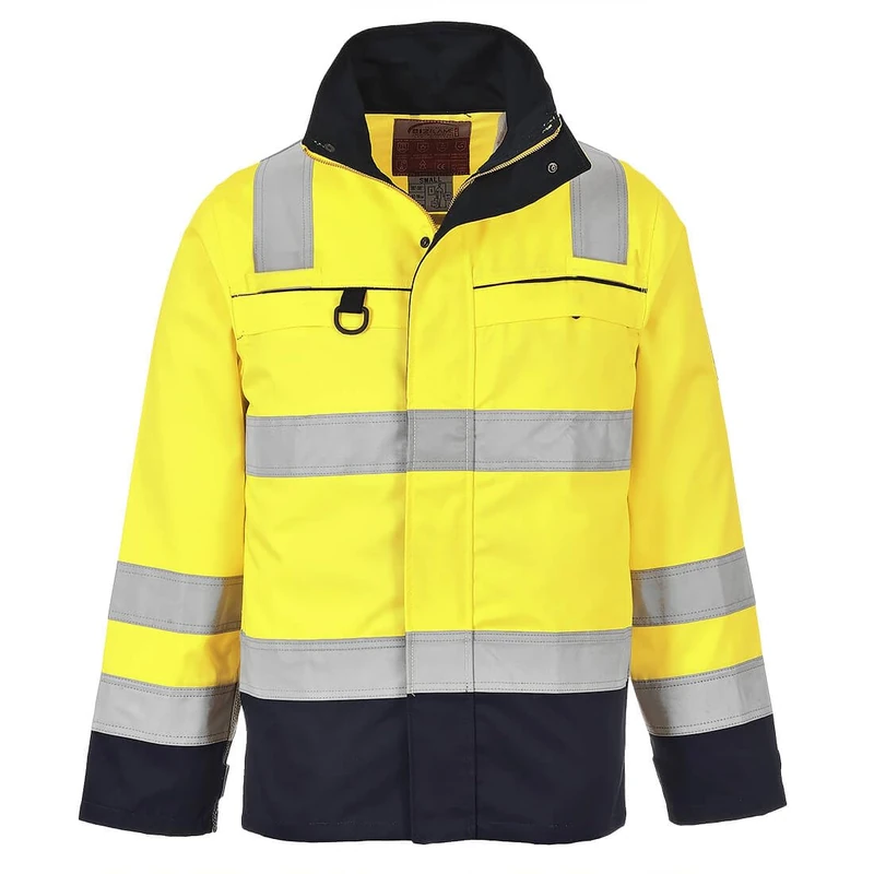 Portwest Hi-Vis Multi-Norm Jacket, Color: Yellow/Navy, Size: S, FR61YNRS