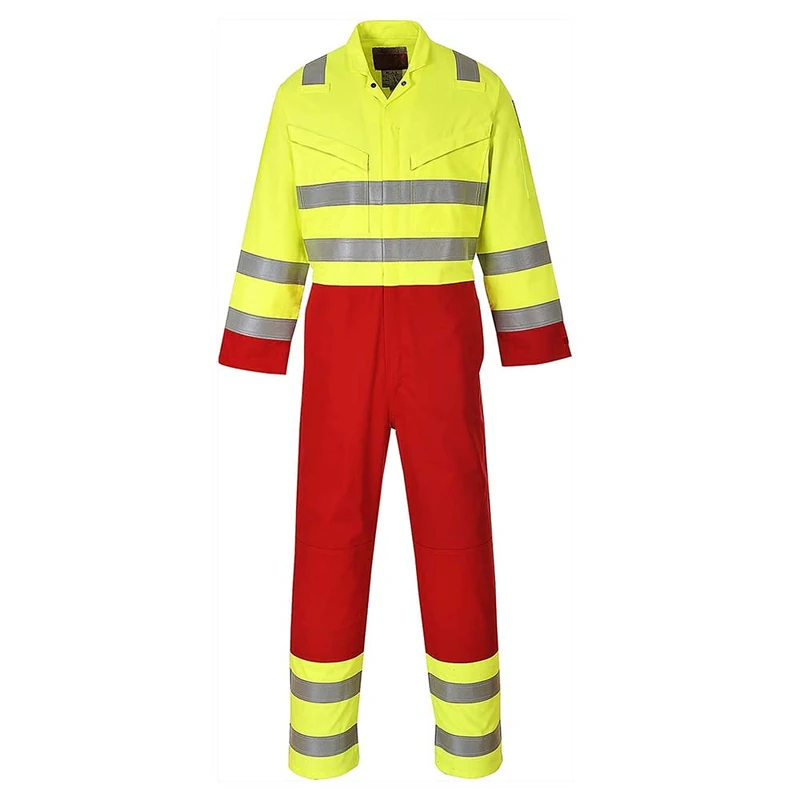Portwest Bizflame Services Coverall, Color: Yellow/Red, Size: XXL, FR90YERXXL