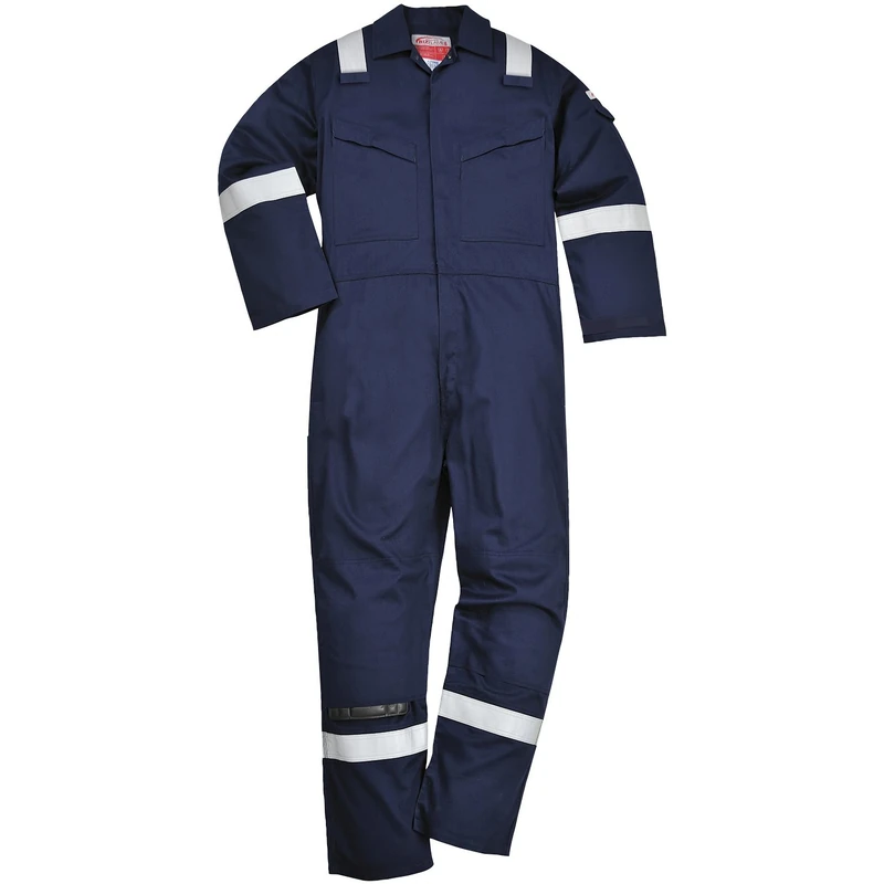 Portwest Flame Resistant Light Weight Anti-Static Coverall 280g, Size: XS, Colour: Navy, FR28NARXS
