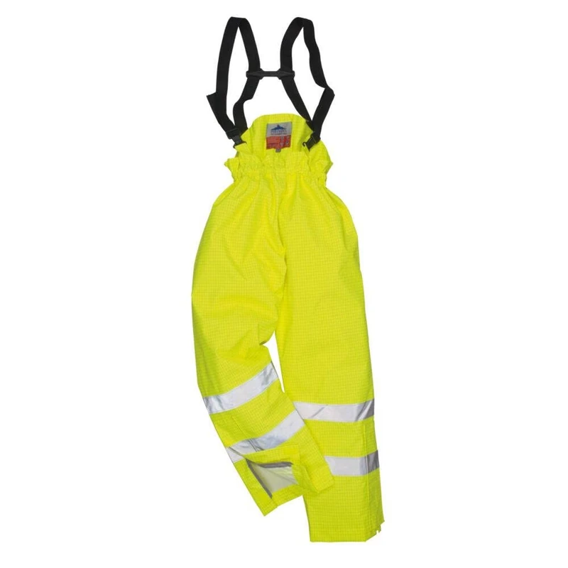 Portwest Bizflame Rain Lined Hi-Vis Antistatic FR Trouser, Size: XXL, Colour: Yellow, S781YERXXL