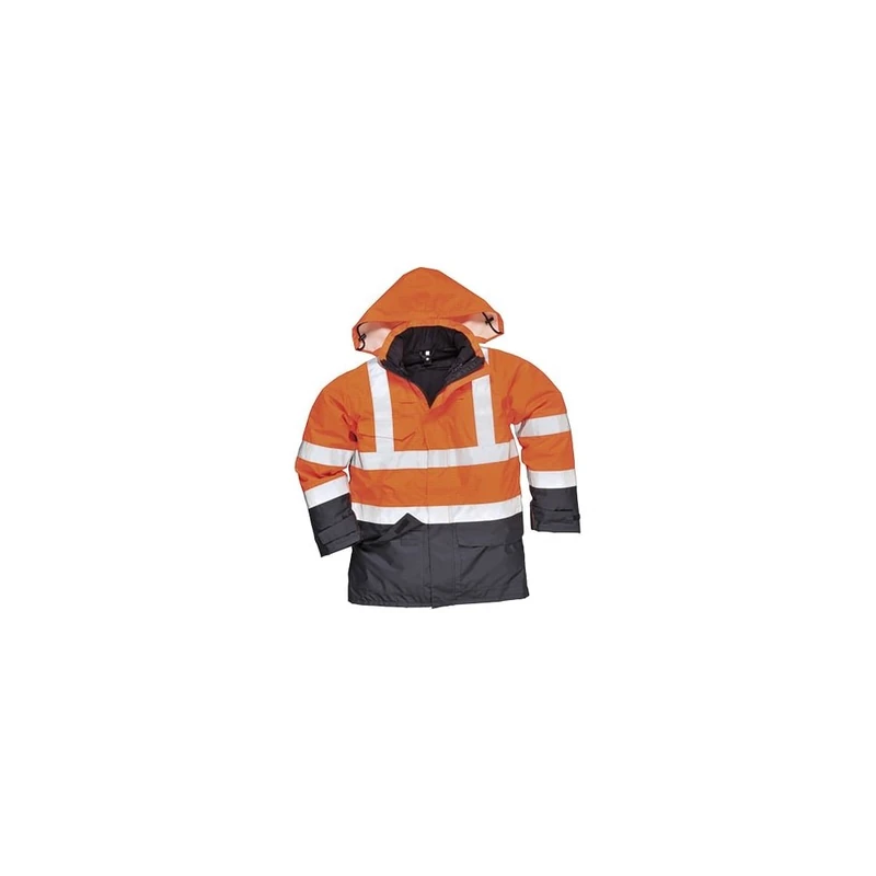 Portwest Bizflame Rain Hi-Vis Multi-Protection Jacket, Size: XL, Colour: Orange/Navy, S779ONRXL