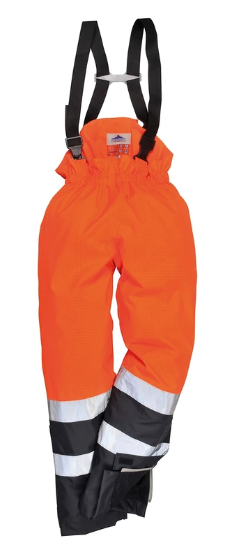 Portwest Bizflame Rain Hi-Vis Multi-Protection Trouser, Size: L, Colour: Orange/Navy, S782ONRL
